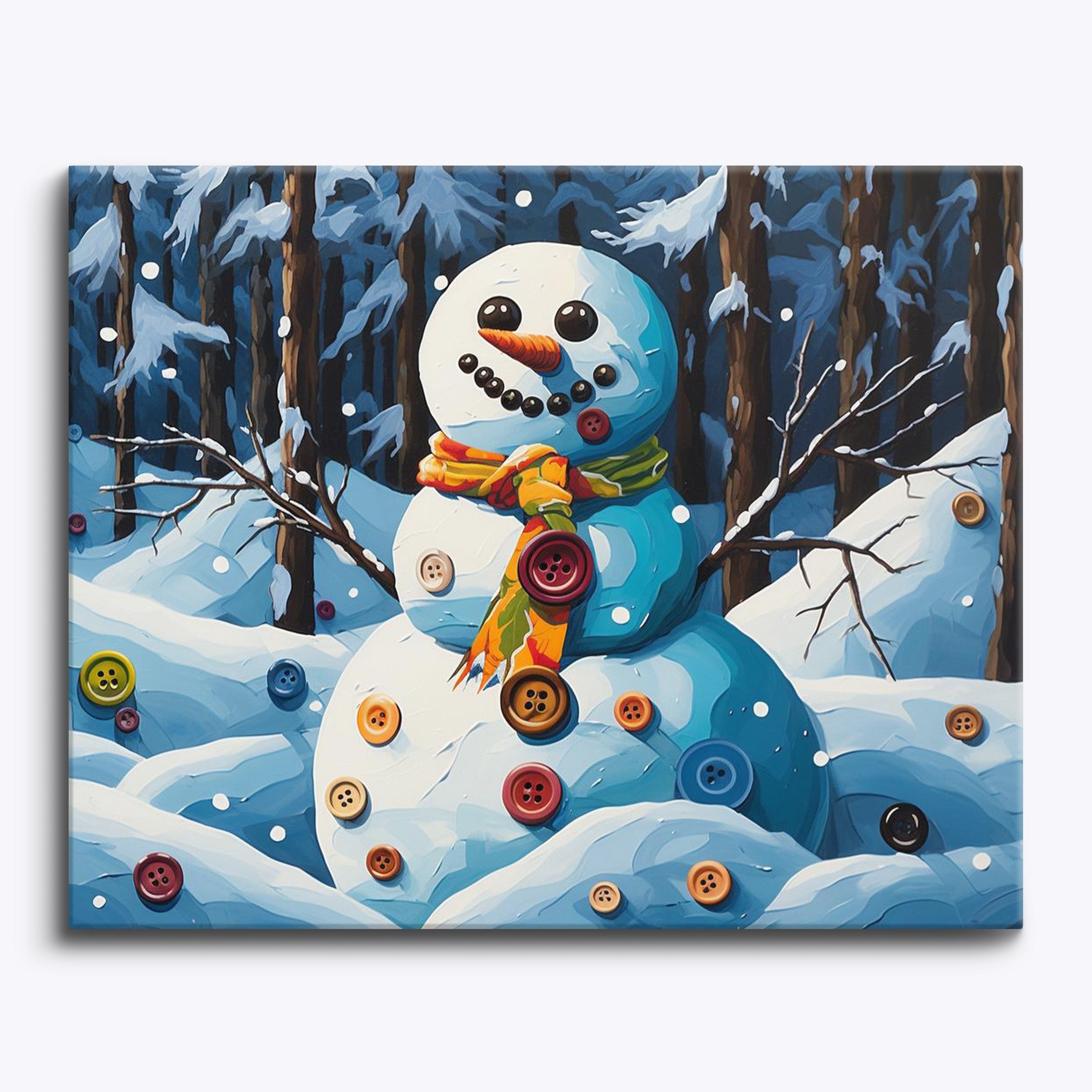 Abstract Buttoned Snowman