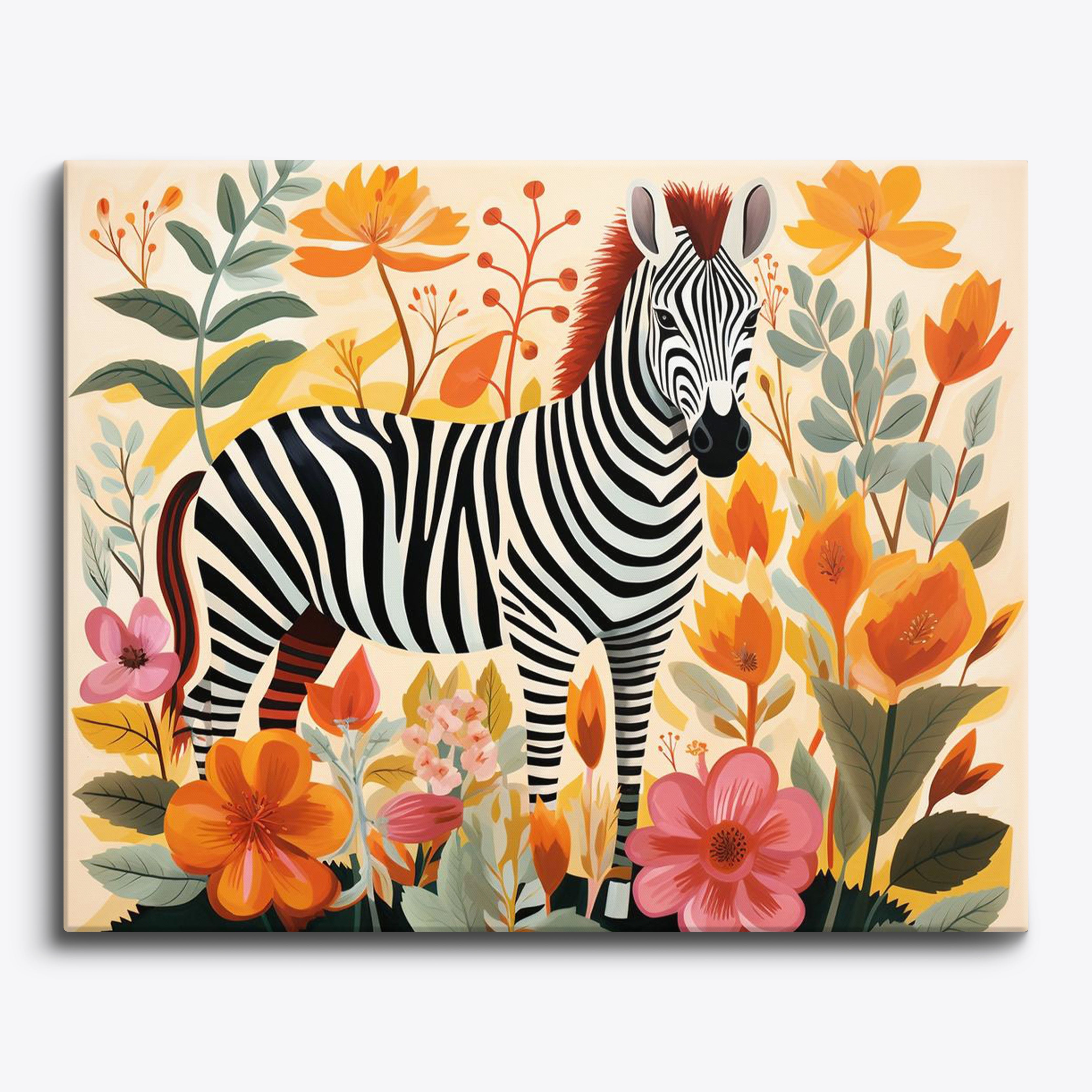 Bold Botanical Zebra No Frame / 24 colors