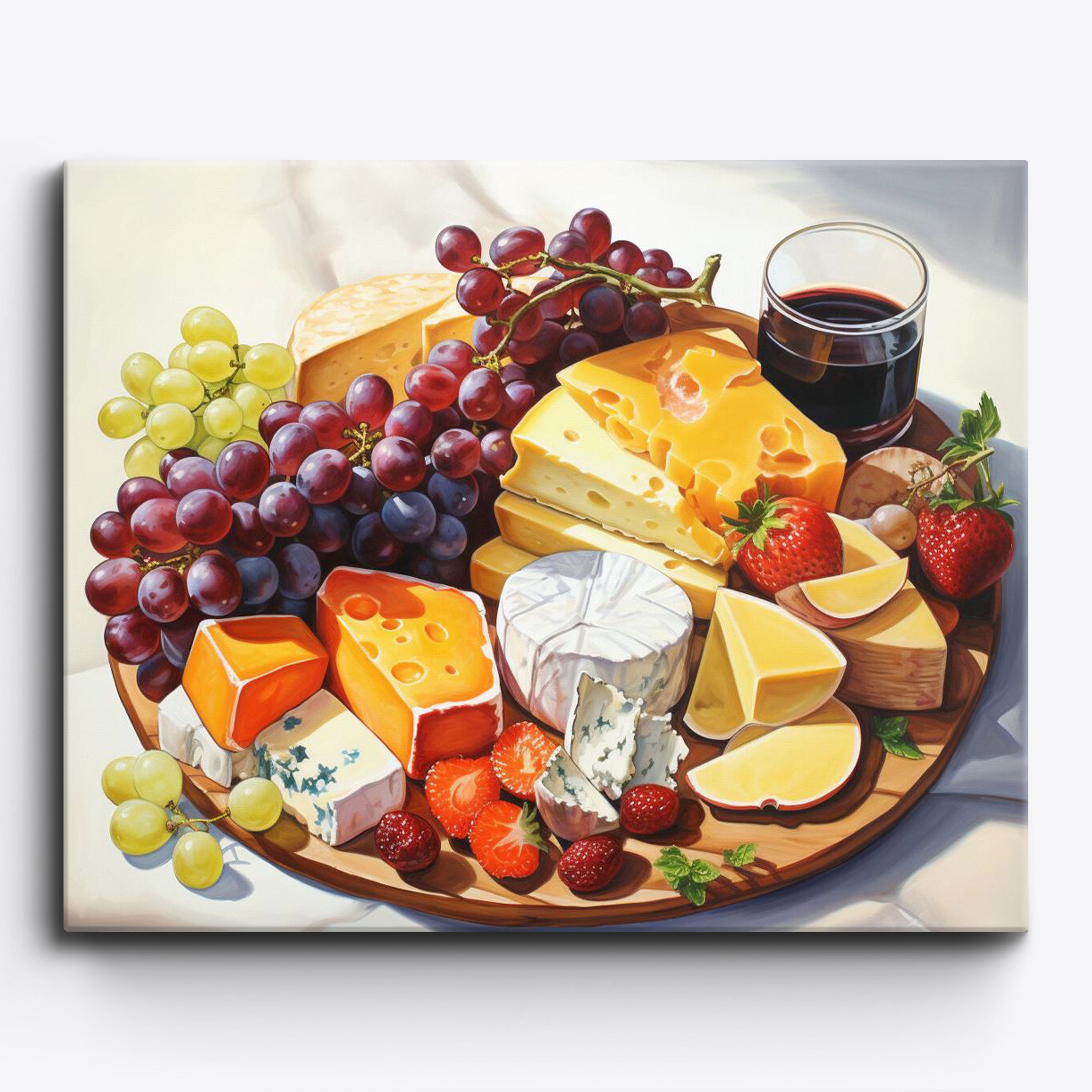 Hand Painted 3 PC. authentic Cheese and Fruit Set