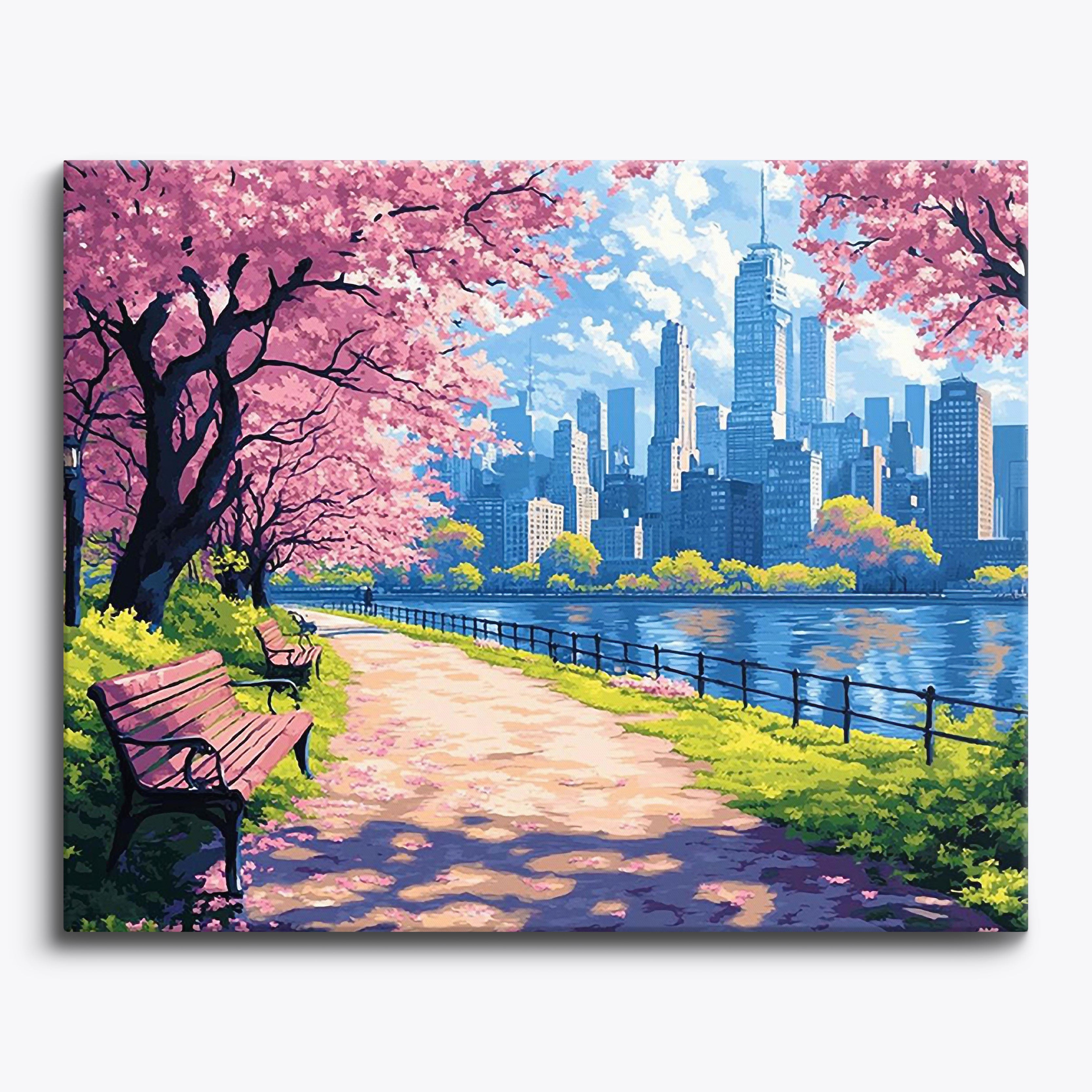 Spring Blossom Path No Frame / Regular (15.75"x19.7"/40x50cm) / 24 colors