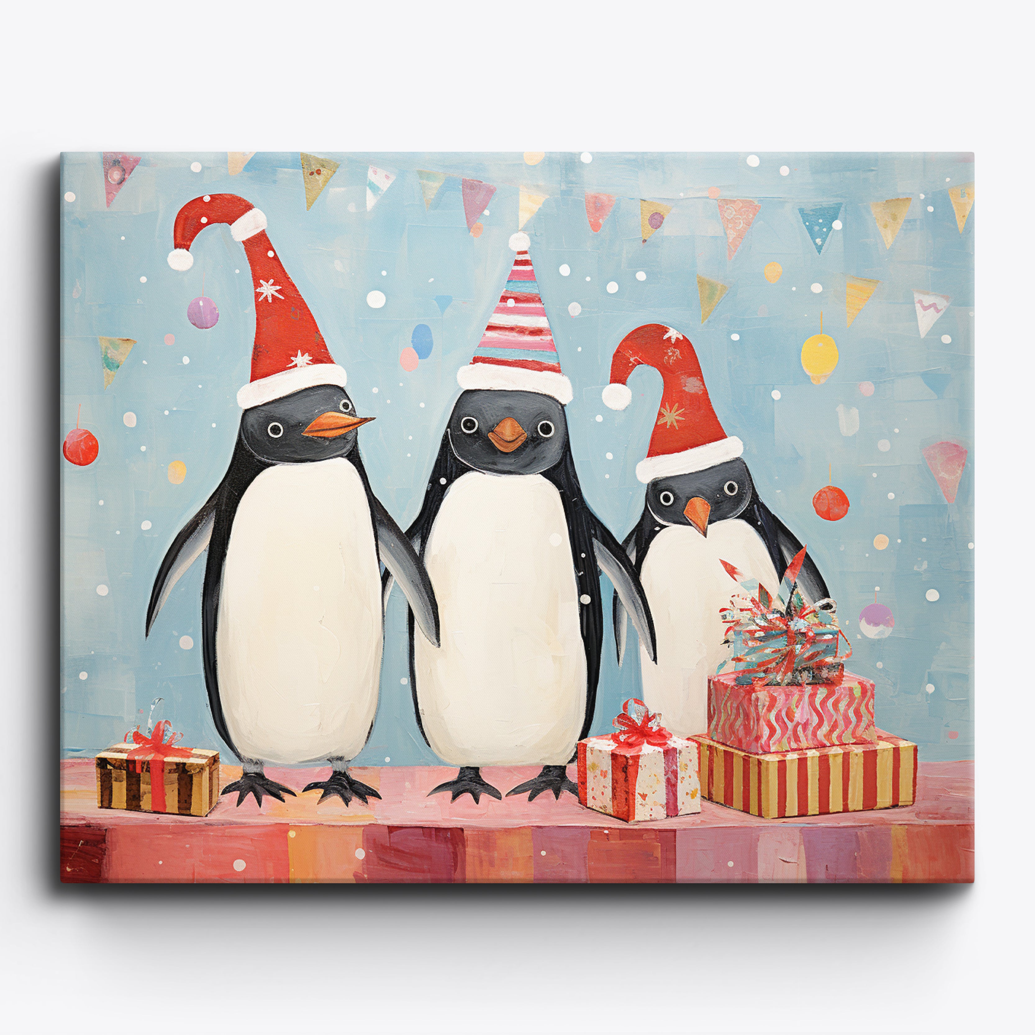 Zeer feestelijke pinguïns