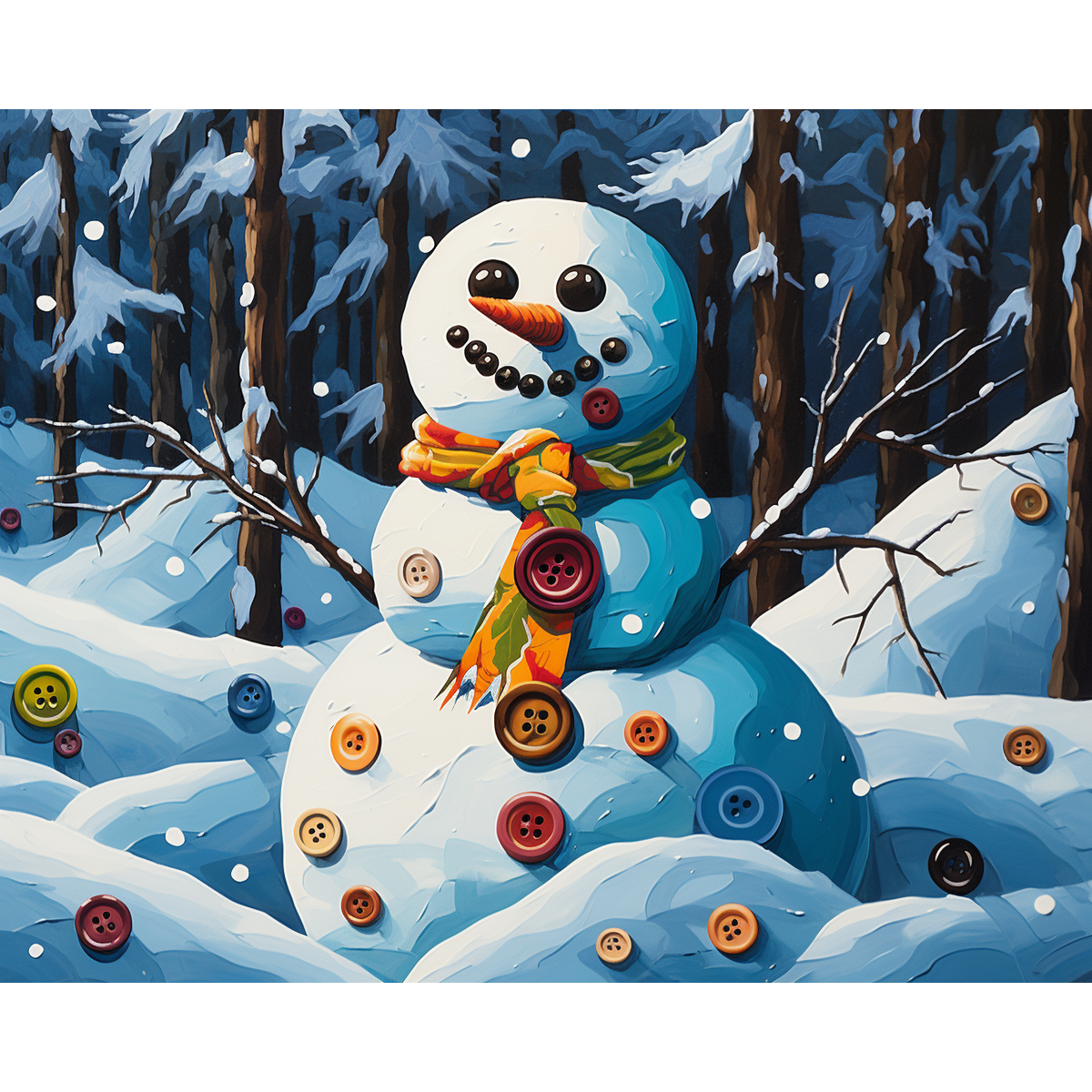 Abstracte sneeuwpop met knoop