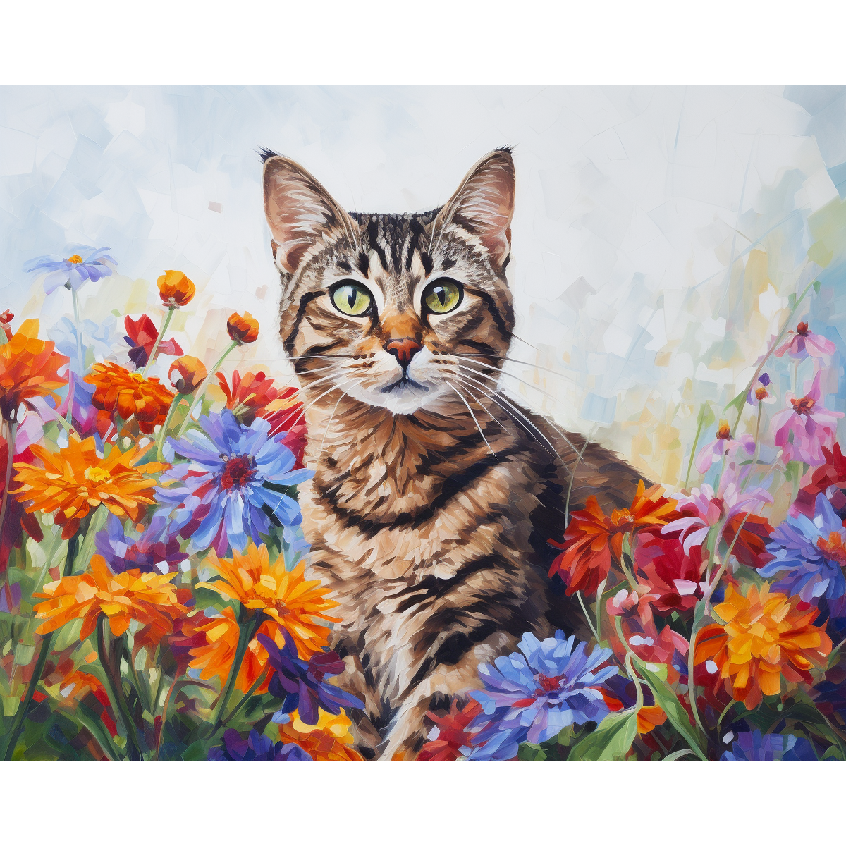 Floral Chartreux Cat
